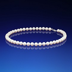 Klasický bílý perlový náhrdelník AA-8