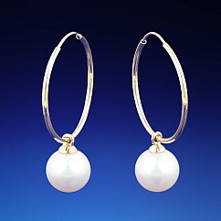 Zlaté kroužky s perlou Cristina, bílé zlato