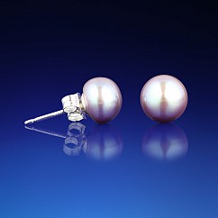 Klasické stříbrné náušnice s perlou lila