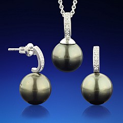 Stříbrná sada Natalia s Tahitskými perlami