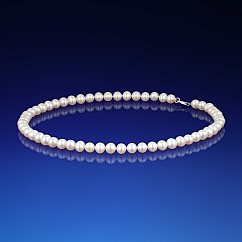 Klasický bílý perlový náhrdelník AA-6