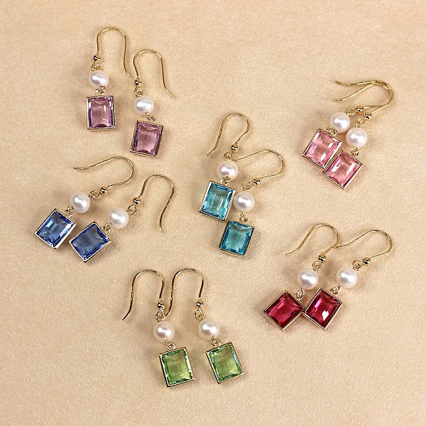 Pozlacené perlové náušnice Gaia