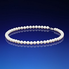 Klasický bílý perlový náhrdelník AA-7