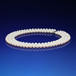 Trojřadý perlový náhrdelník AAA-7