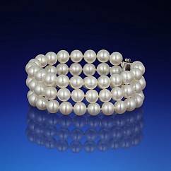 Trojřadý perlový náramek AAA-7