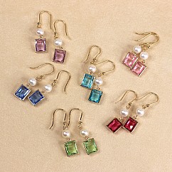 Pozlacené perlové náušnice Gaia