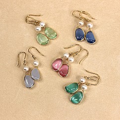 Pozlacené perlové náušnice Rosa